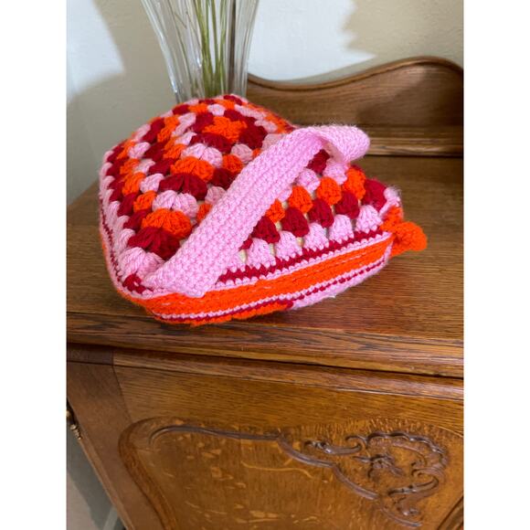 Knit Floral Backpack Handbag Handmade Crochet Boho Festival Colorful Bag &Wallet - Picture 5 of 15